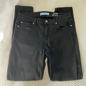 7 For All Mankind B(Air) The Ankle Skinny Black Jeans • 28